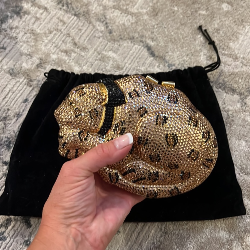 Leopard Rhinestone Clutch - Picture 9 of 10
